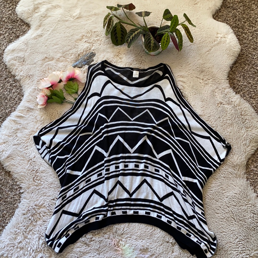 Patterned Poncho/Cape